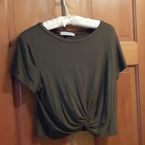 Olive green crop top